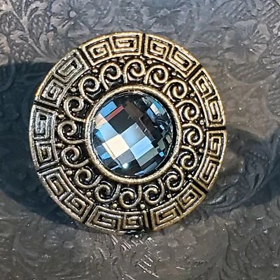 Llavero griego redondo de cristal facetado humo bronce anillo de cóctel vintage años 90 grunge Foto 1 de 4