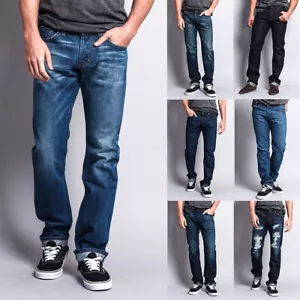 Men's Made in USA Straight Fit Denim Premium Selvedge Jeans Pants -M527SV-B1D7 - Picture 1 of 40