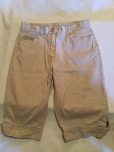 Size 14 Regular Nautica capri pants long shorts uniform khaki button zipper - Picture 1 of 5
