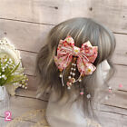 Japanese Lolita Pink Hair Clip Tassel Sakura Hairpin Sweet Flower Handmade Chic