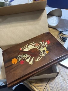 Vintage Italian Inlaid Wooden Music Box  Music Box 9” X 6”  Capra Co USA - Picture 1 of 5