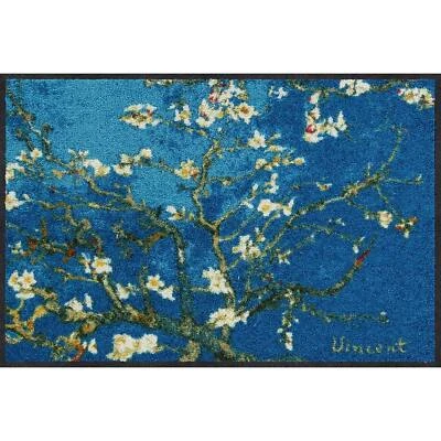 Salonloewe Mandelbaum türkis Künstler-Fußmatte waschbar 50 x 75 cm - Bild 1 von 4