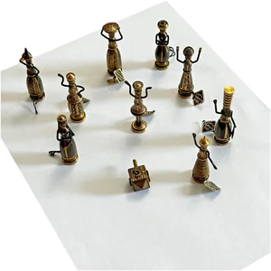 Vintage Israel Hans Teppich Bronze Figures Set Of 10 Judaic Bronze Figures - Picture 1 of 2