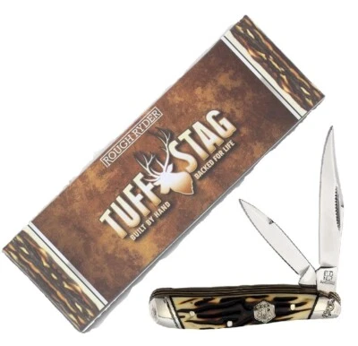 Rough Rider pocket knife Peanut Tuff Stag Handle - Image 1 of 3