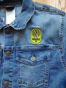 Giacca Nashville SC blu logo grafico Soccer Club MLS jeans denim taglia S/XS - Foto 1 di 8
