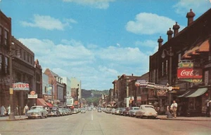 Butler, Pennsylvania PostcardMain Street Scene Coca Cola Classic Cars 1950s M2* - Picture 1 of 2