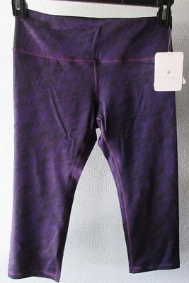 Calça Leggings YogaReflex C-Lex Tecido de Alto Desempenho Yoga Capri Roxa Pequena - Imagem 1 de 4