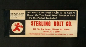 1950's STERLING BOLT CO. Chicago Advertising Reminder Note Sticker Booklet - Picture 1 of 2