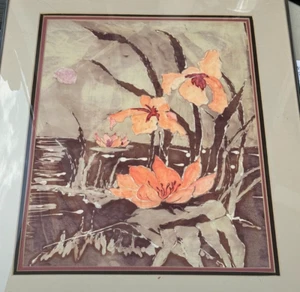 BEVERLEE RALPH-DOLAN ORIGINAL WATERCOLOR PAINTING WATER LILIES FLESH FLOWERS - Picture 1 of 20