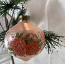 Vintage Hallmark Keepsake Christmas Glass Tear Drop Grandmother Ornament Floral
