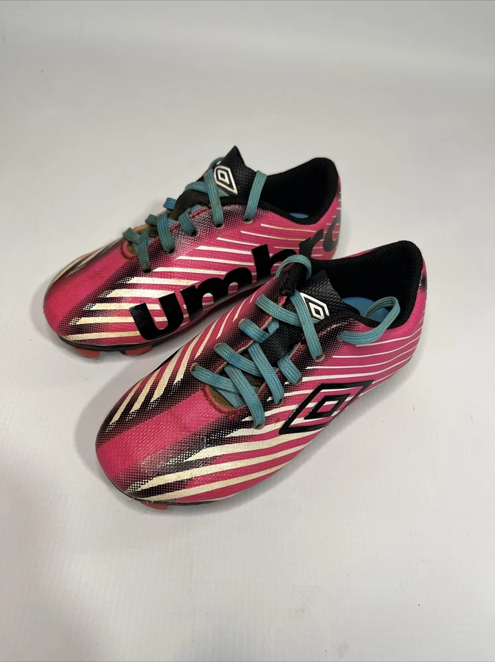 Umbro Youth Girls Size 9K Arturo 2.0 Soccer Cleats Shoes Pink Black - Image 1 of 3