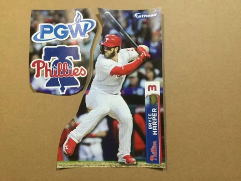 PHILLIES~ Bryce Harper MINI FATHEAD 12" & NAME/PHILLIES LOGO/PGW SGA Cover
