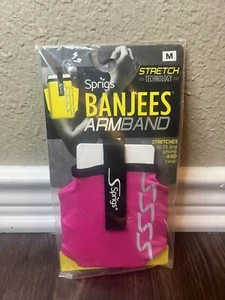 New Sprigs Banjees Armband Size M Hot Pink Stretch Phone Wallet Case Active Wear - Picture 1 of 2