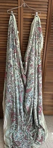 HOMESTEAD BEDDING Celery Green Blue & Red Floral Full Queen Duvet Cover NOTE - Picture 1 of 8