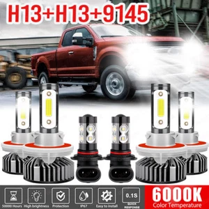 For Ford F250 F350 F450 2005-2019 - 6x White LED Headlight Hi/Lo+Fog Light Bulbs - Picture 1 of 18