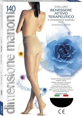 Ruhestrumpfhose 140 DEN offene Spitze starke abgestufte Kompression 18/22 Cabifi