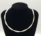 Vintage Flat Omega Chain Twist Necklace Quality Sterling Silver Hallmarked 1977