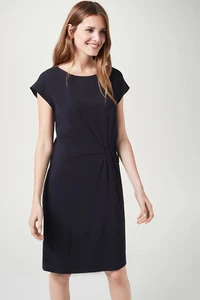 Vestido Windsor en azul marino, efecto drapé en la cintura, talla 42 - Imagen 1 de 6
