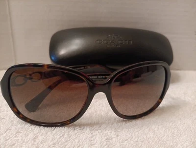 Gafas de sol para mujer Coach KISSING HC8146 tortuga oscura con lentes marrones desvanecidas L949 Foto 1 de 4