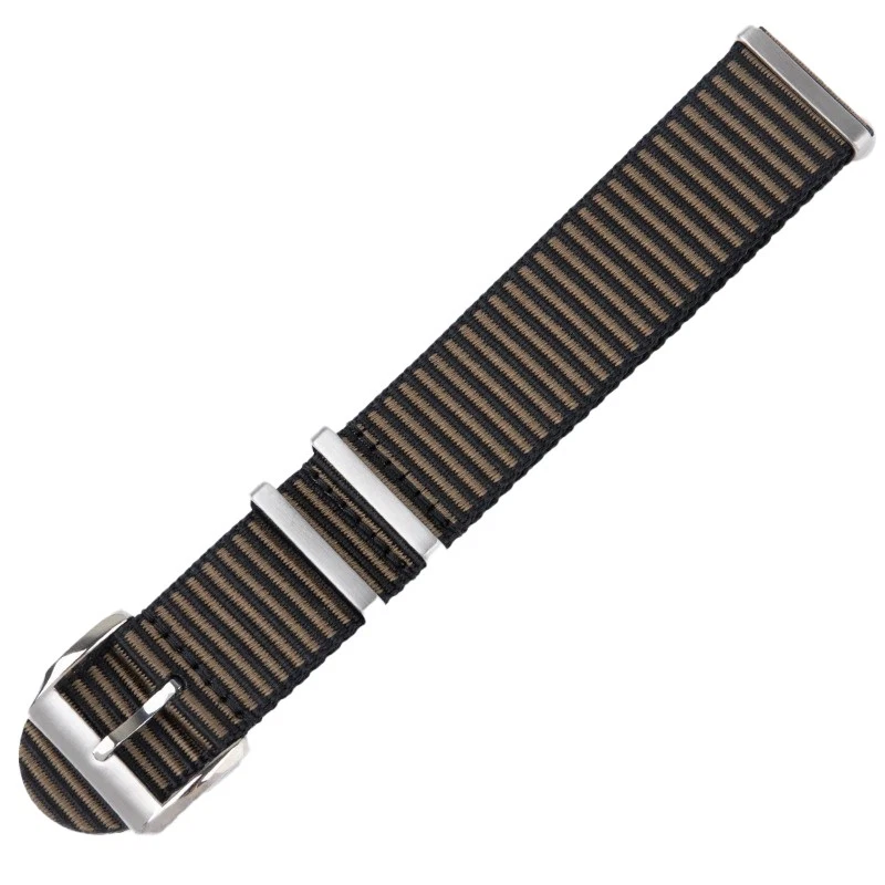 Black & Brown Army-Style One-Piece Nylon Watch Strap for Breitling - 22mm - Image 1 of 1