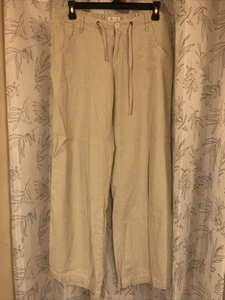 JUST LIVING Damen Hose naturfarben Leinenmischung Kordelzug Relax Boho Größe M - Bild 1 von 9