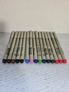 15 neue Sakura Micron 05 Stifte rot grün blau braun pink schwarz *unbenutzt - Bild 1 von 6