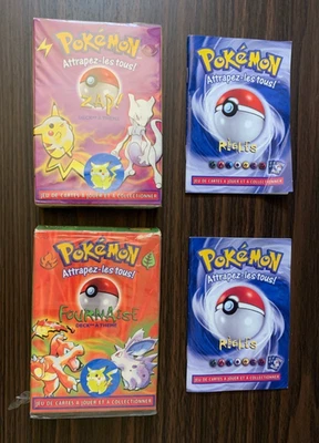 EMPTY Rare Vintage 1999 Pokemon Theme Deck Box Zap! Fournaise French Rule Book - Image 1 of 4