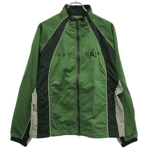 NIKE x OFF WHITE JORDAN Zip Up Track Jacket CV3503-361 Green L Used MESC-0 - Picture 1 of 6