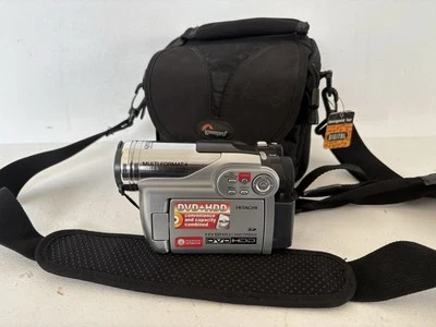 Hitachi DZ-HS300E Mini DVD & HDD Camcorder Handheld CCD Sensor Silver With Bag - Image 1 of 4