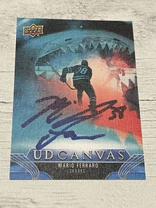 Mario Ferraro Signed Card Upper Deck UD Canvas JSA COA IP Auto San Jose Sharks a - Picture 1 of 3