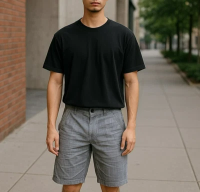 Bermudas cortas negras con hebilla para hombre talla 27 x 23 grises West Coast bolsillos ajustados Foto 1 de 4