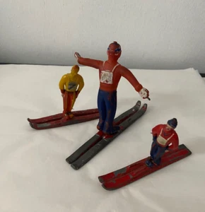 Vintage Toy Skiers with Metal skies with Hard Plastic Bodies - Picture 1 of 8