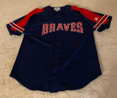 Vintage Starter Atlanta Braves Jersey MLB Baseball Men's Size Large L - Image 1 of 4