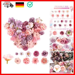 40 Stück Kunstblumen Blumenköpfe, Blumen zum Basteln mit 9 Stile, Künstliche ... - Bild 1 von 9