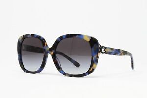New! Coach Women's Sunglasses Blue Tortoise Frame Blue Gradient Lens 56mm w/Case