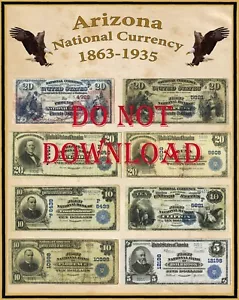 Photoshop Poster Arizona National Currency 1864-1935 16" X 20" - Picture 1 of 1