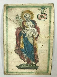 Pergamentbild Heiligenbild Hl. Joseph - Picture 1 of 2