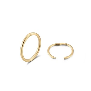 9CT GOLD SLEEPER HOOP EARRINGS - Sizes: 6mm / 8mm / 10mm / 12mm PAIRS HUGGIE NEW - Picture 1 of 6