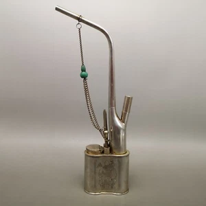 Antiguo Chino Hookah Cobre Blanco Shoubi Nanshan Bu Lao Pino Gran Colección - Imagen 1 de 9