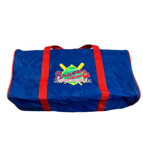 Vintage Vtg 1991 Atlanta Braves National League Champions Gym Duffle Bag Blue Cover
