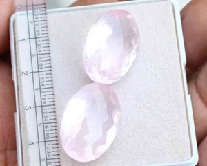 37.50 Ct Natural Pink Rose Quartz Oval Cut Loose Gemstone 16*22mm Pair - Picture 1 of 2