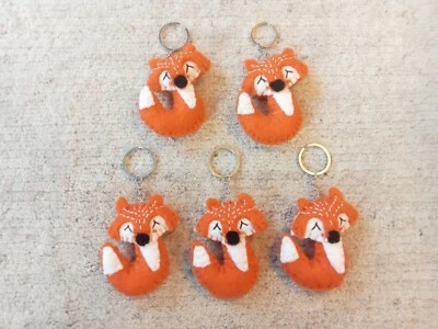 Juego de 5 llaveros de fieltro | Llavero | Llavero | Fieltro a mano | Hecho en Nepal Foto 1 de 3