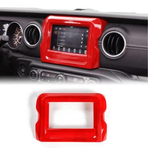 Red 7" GPS Navigation Panel Cover Trim Bezel For 2018-2020 Jeep Wrangler JL JLU - Picture 1 of 6