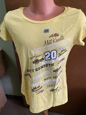 Camisa para mujer Matt Kenseth #20 Nascar amarilla de firma mediana Foto 1 de 2