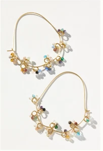 NWT - Anthropologie Turquoise Twist Hoop Earrings - Picture 1 of 2