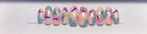 80s abstract designed press on nails - Picture 1 of 1