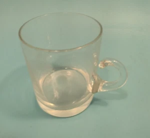 Punch Cup Low Open Loop Handle Clear Glass Cappuccino Demitasse Vintage - Picture 1 of 7