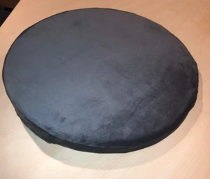 rundes Samt - Keilkissen 38 cm aus Memoryschaum angenehm weich anthrazitfarben - Bild 1 von 1