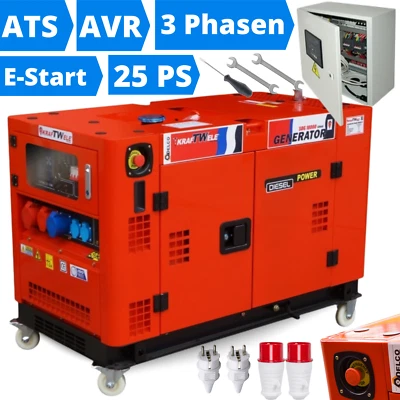 Stromerzeuger Diesel 18kVA Notstromaggregat 400V Stromaggregat Generator E-Start - Bild 1 von 4