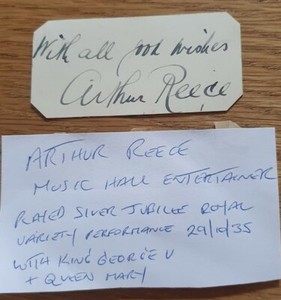 ARTHUR REECE Music Hall undedicated signature autograph on 3.5" x 1.5" card